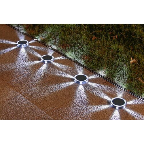 Lot De 4 Lampes Solaires Led Étanches Pour Éclairage De Chemin Et De Cour