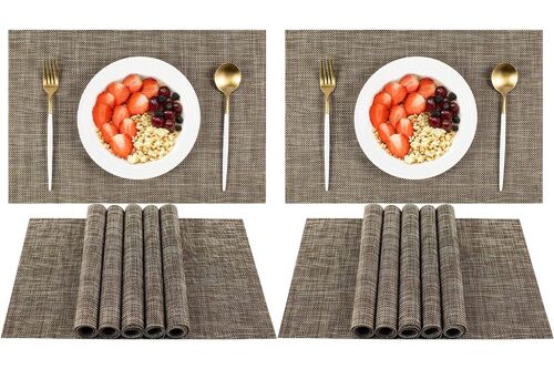 Lot De 12 Sets De Table Lavables En Pvc Résistant À La Chaleur Pour Table À Manger Intérieure Ou Extérieure