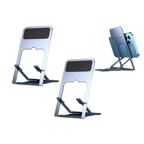 Lot de 2 supports de téléphone pliables et réglables pour bureau, support portable pour iPhone, iPad et tablette.