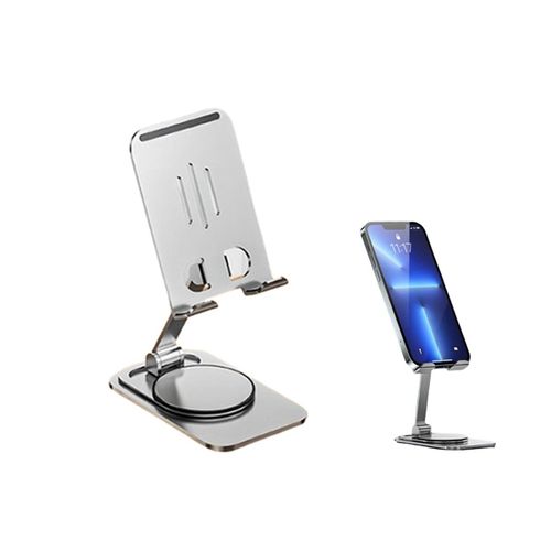 Support de téléphone pivotant à 360° réglable pour bureau, support pour tablette, support de téléphone pliable en métal