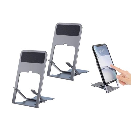 Lot de 2 supports de téléphone pliables et réglables pour bureau, support portable pour appareils mobiles
