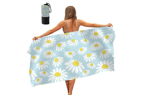 Serviette De Plage À Séchage Rapide Et Résistante Au Sable Pour La Piscine Et Le Yoga, Avec Sac De Rangement - 160 X 80 Cm
