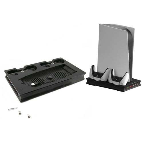 Support vertical pour PS5 avec ventilateur et station de charge pour deux manettes