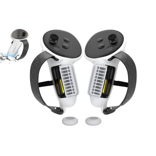 Poignées en silicone antidérapantes pour manettes Meta Oculus Quest 3/3S - Blanches