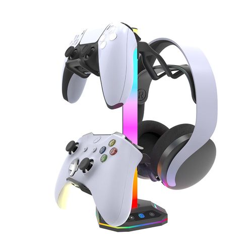 Support détachable pour manette de jeu et casque avec éclairage RGB et ports USB