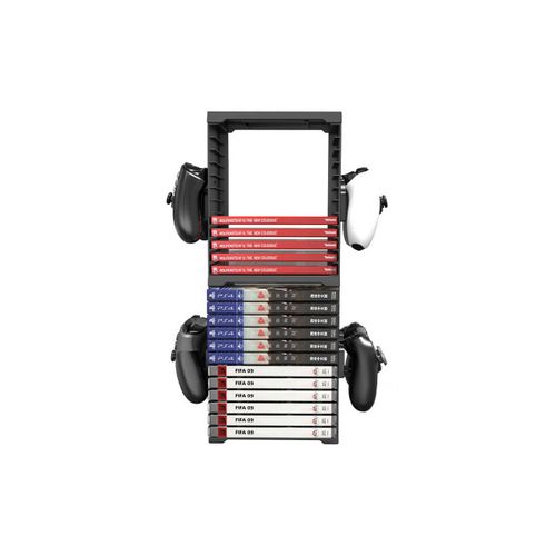 Support de rangement pour disques de jeux PS4/PS5/Xbox/Nintendo Switch - Peut contenir 24 disques, support vertical, à monter soi-même