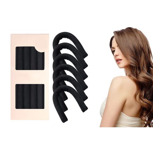 Ensemble De 6 Bigoudis Sans Chaleur Pour Cheveux Longs Et Mi-Longs - Bandeau Et Fer À Friser