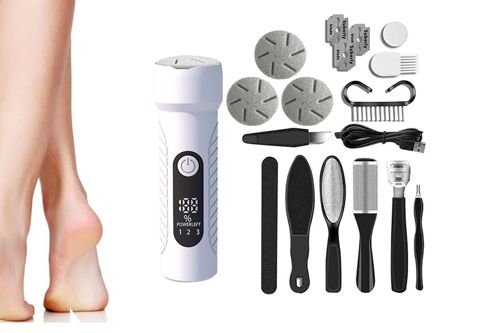 Râpe Électrique Pour Callosités Avec Chargement Usb Et 3 Têtes De Meulage Pour Les Soins Des Pieds