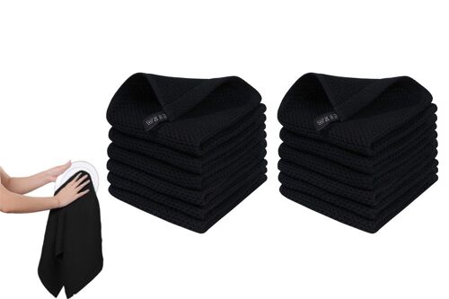 Torchons En Coton Gaufré - Lot De 2, 30 X 30 Cm, Ultra Absorbants, Lavables En Machine