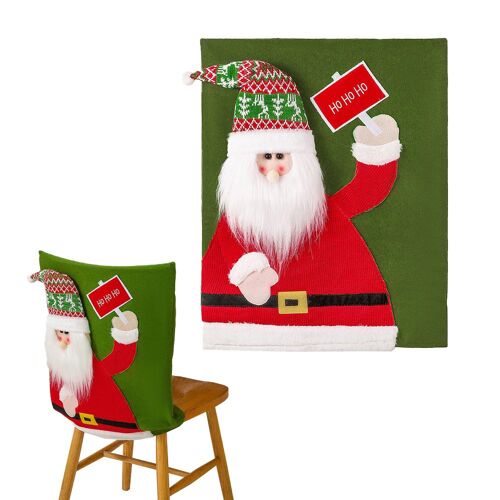 Housse De Chaise Amovible De Noël Avec Père Noël Et Bonhomme De Neige Pour La Décoration De La Salle À Manger Pendant Les Fêtes