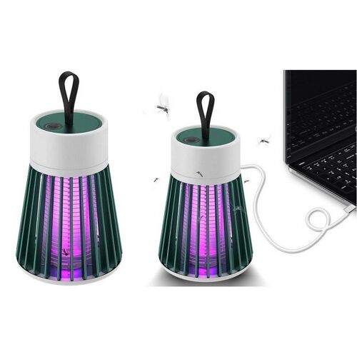 Lot de 2 lampes anti-moustiques USB avec lumière à 360 degrés et grille électrique pour piéger les insectes