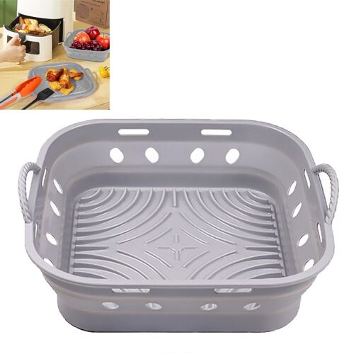 Panier pliable en silicone pour friteuse à air chaud, plaque de cuisson réutilisable, revêtement pour four