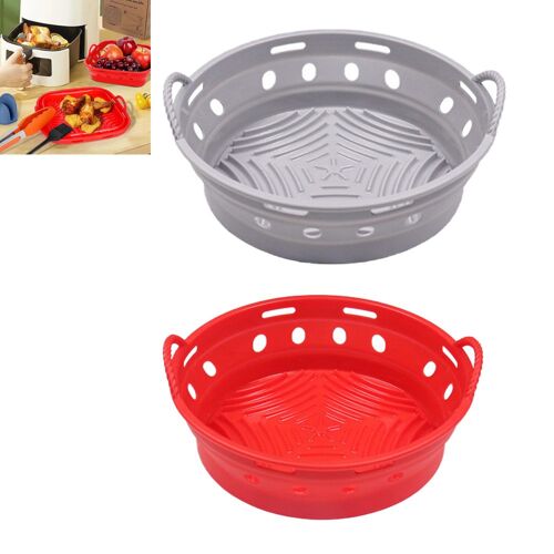 Ensemble De 2 Casseroles En Silicone Pour Friteuse À Air Chaud - Plaque De Cuisson Pliable Et Réutilisable Pour Four Et Friteuse À Air Chaud