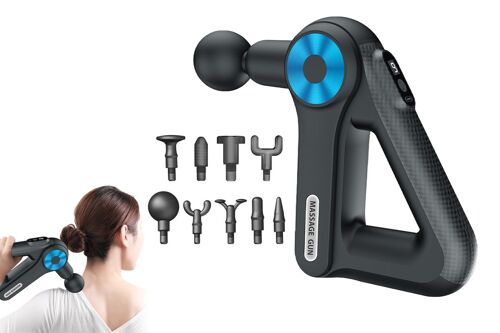 Pistolet De Massage Musculaire Portatif À 9 Têtes Avec Écran D'affichage, Rechargeable, Portable, Niveau Sonore De 45 Db