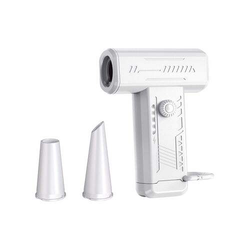 Souffleur d'air électrique rechargeable 130 000 tr/min pour nettoyer PC, clavier et voiture - Blanc