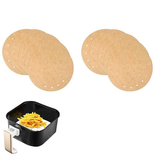 Feuilles de papier sulfurisé antiadhésives jetables pour friteuse à air, 200 pièces, tailles 18 cm et 23 cm