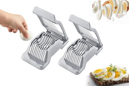 Lot De 2 Coupe-?Ufs En Acier Inoxydable Pour ?Ufs Durs, Ustensile De Cuisine, Coupe Facile, Compatible Lave-Vaisselle