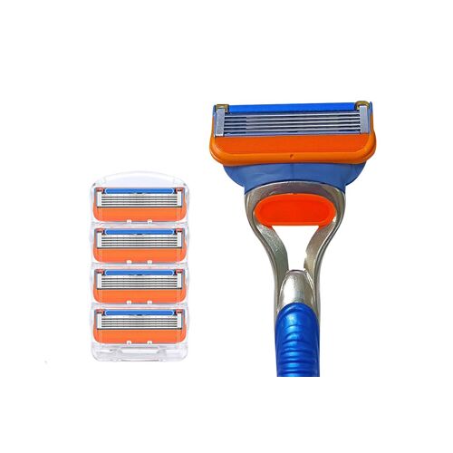 Lot De 4 Lames De Rechange Pour Rasoir Gillette Fusion Série 5, Lames En Acier Inoxydable 5 Couches, Manche Non Inclus. 
