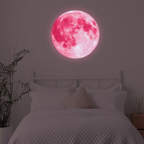 Stickers muraux phosphorescents lune et étoiles pour plafond et décoration de chambre, 30 x 30 cm, autocollants