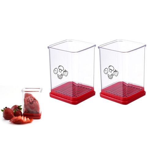 2 Coupe-Fruits Et Légumes Avec Poussoir Pour Une Découpe Rapide