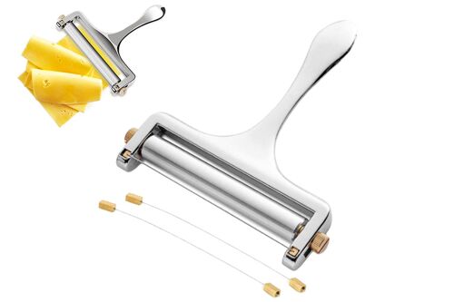 Trancheuse à fromage réglable avec 2 fils de rechange en acier inoxydable