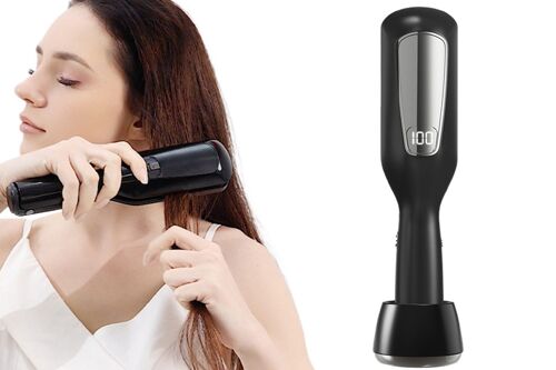 Tondeuse À Pointes Fourchues Avec Technologie Lumière Bleue Et Système À Double Lame Pour Tous Types De Cheveux - Noir