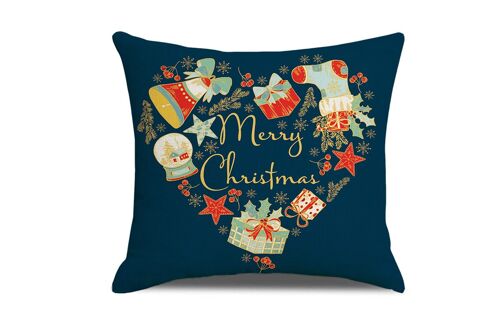 Housse De Coussin De Noël 45x45cm En Lin Mélangé Avec Fermeture Éclair, Idéale Pour La Décoration De La Maison Et Du Bureau Pendant Les Fêtes.