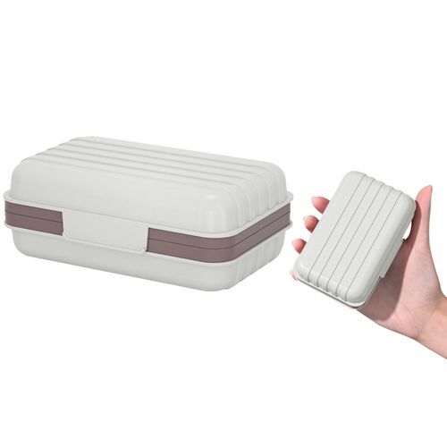 Porte-savon portable à 2 compartiments avec couvercle, idéal pour les voyages et étanche.