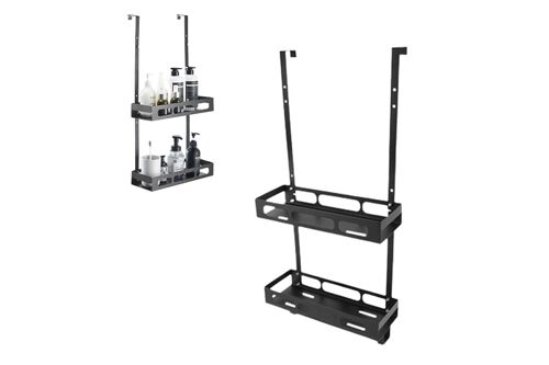 Étagère de rangement suspendue pour douche à 2 niveaux, idéale pour le rangement de la salle de bain.