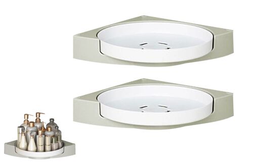Lot de 2 plateaux tournants triangulaires pour douche et cuisine