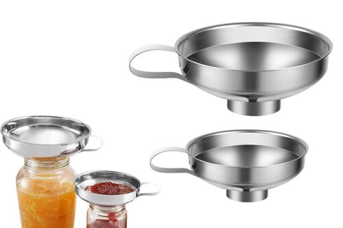 Entonnoirs À Conserves À Large Ouverture En Acier Inoxydable - 2 Pièces