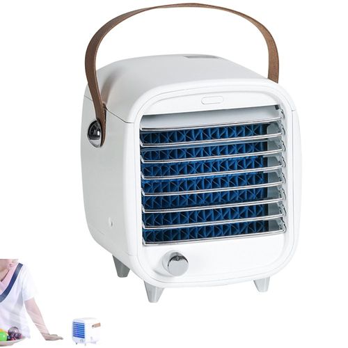 Ventilateur climatiseur portable USB avec 3 modes de ventilation et machine à glaçons pour bureau à domicile ou bureau