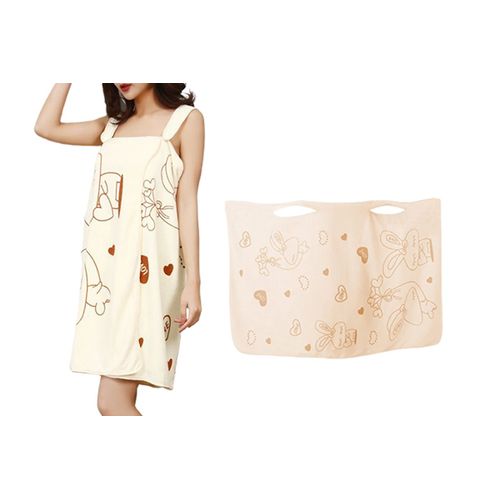 Serviette De Bain Ajustable Pour Femme, Idéale Pour La Douche Et La Plage - Jaune, Séchage Rapide, Légère, Taille Unique