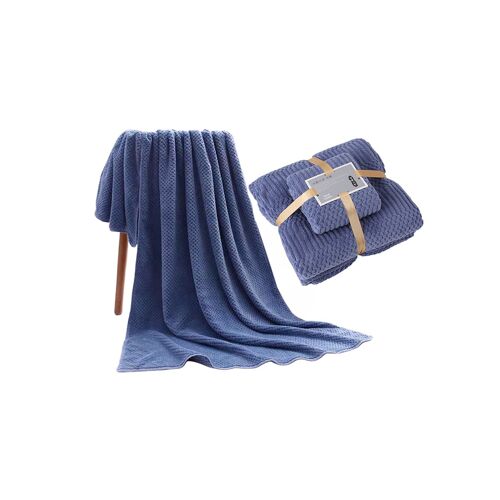 Ensemble De 2 Serviettes À Séchage Rapide Pour Le Sport Et La Salle De Bain - Bleu Foncé