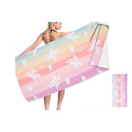 Serviette De Plage En Microfibre À Motif Licorne Pour Camping, Piscine, Douche, 180 X 100 Cm