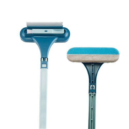 Brosse de nettoyage de moustiquaires 3 en 1 avec grattoir à vitres et brosse d'angle