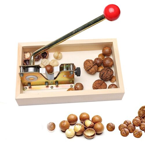 Casse-Noix Pour Noix De Macadamia, Noix, Noix De Pécan Et Châtaignes - Casse-Noix Réglable Avec Coffret De Rangement En Bois