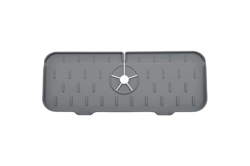 Tapis De Protection Anti-Éclaboussures En Silicone Avec Bac D'égouttage Pour Robinet De Cuisine Et De Salle De Bain