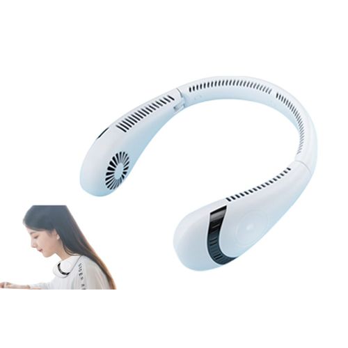 Ventilateur de cou rechargeable à suspendre, 3 vitesses, design portable sans pales, chargement USB, rafraîchissement mains libres
