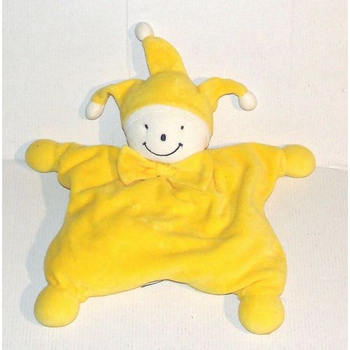 Doudou Lutin jaune semi plat Pop Art