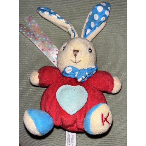 Doudou peluche mini chubby Kaloo rouge c?ur collection Colors jouet bébé 