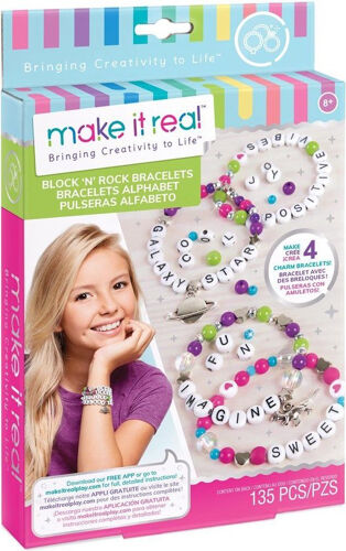 Make it Real - KIT 4 BRACELETS ALPHABET AVEC BRELOQUES