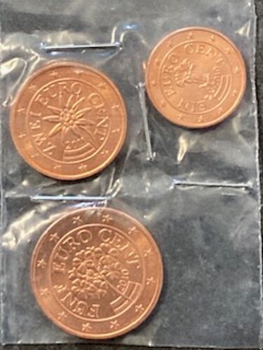 Lot De 3 Pièces Autriche 1, 2 Et 5 Centimes