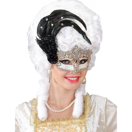 Loup Vénitien Dentelle Et Plumes Adulte