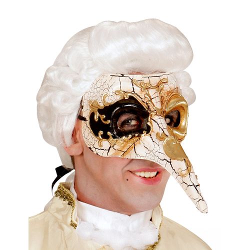 Demi-Masque Vénitien Long Nez Doré Adulte