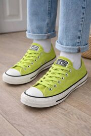 Converse All Star Neuve Basse Femme Taille 40 Cuir Couleur Verte.