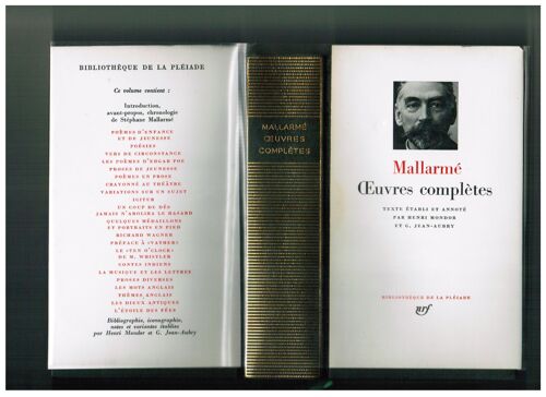 Mallarmé Oeuvres Complètes Collection Bibliothèque De La Pléiade Nrf Etat