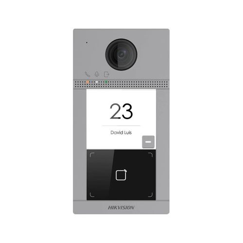 Visiophone IP Hikvision 2MP WiFi PoE 1 bouton avec ouverture de carte MF 2 relais Surface IP65