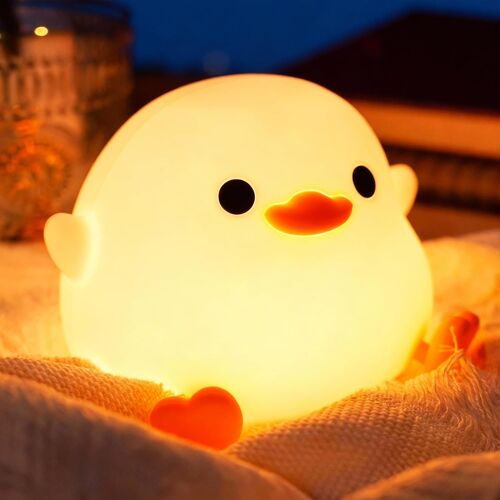 Dodo Canard Veilleuse, Veilleuse Pour Enfants En Silicone À Lumière Variable, Lampe De Chevet Avec Minuterie Et Commande Tactile Pour Enfant Adulte Chambre Décoration Cadeau Nouveau-Né