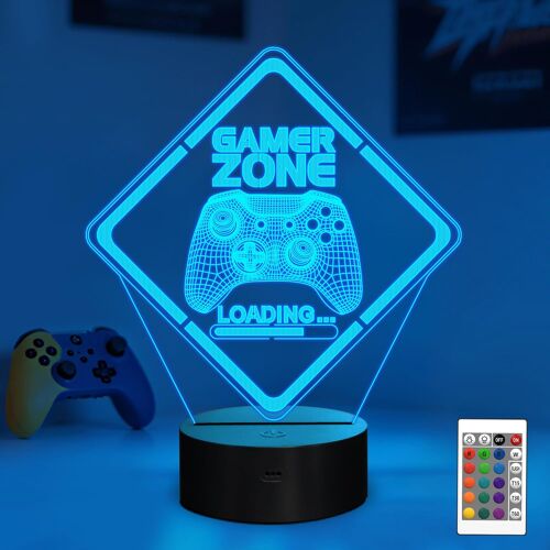 Subzonal-Gamer Zone Veilleuse, Manette De Jeu, Jeu Graphique, Jeu Vidéo, Cadeau Amusant, Illusion 3d, 16 Couleurs Changeantes, Touche Et Télécommande Pour Hommes, Adolescents Et Enfants